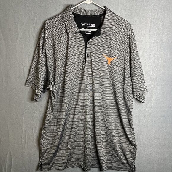 UT Longhorn Apparel Polo Shirt Mens 2XL University Of Texas Short Sleeve Striped - Picture 1 of 8